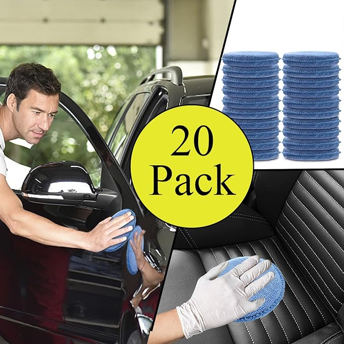 Fasmov Microfiber Applicator Pads Wax Applicator, 20 Pack Foam Applicator Pads - Image 7