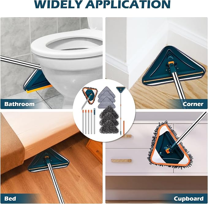 Wall Cleaner Mop with Long Handle, 360° Rotatable Wall Mop, 85“ Baseboard - Image 4