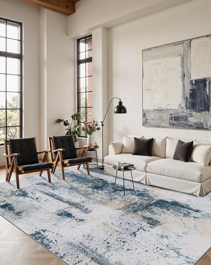 3x5 Indoor Entryway Rug, Modern Abstract Washable Rug, Boho Non Slip Throw by OHWPEAT