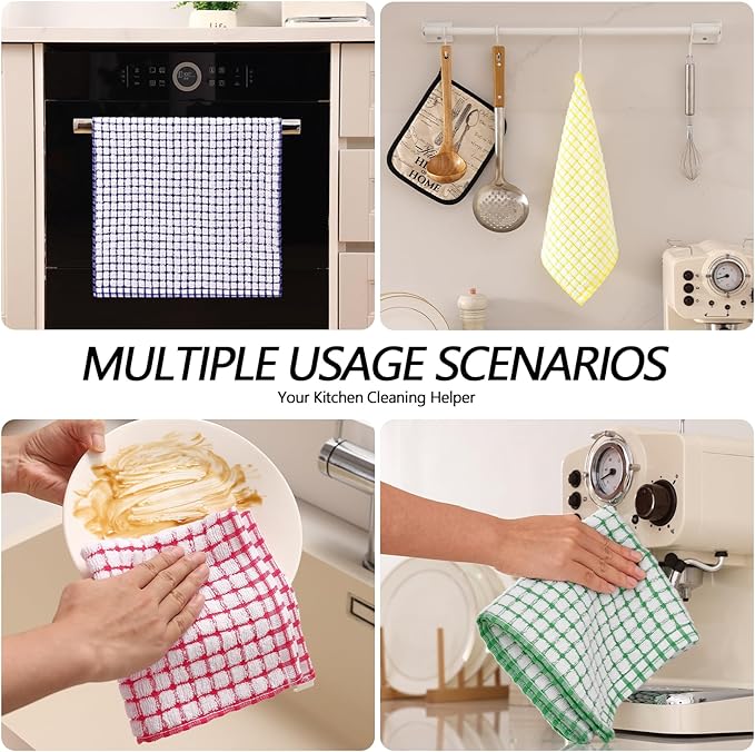 Homaxy Kitchen Towels and Dishcloths Set, 16 x 25 and 12 x 12 Inches, Super - Image 6