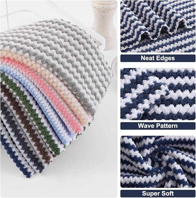 Homaxy 18 Pack Kitchen Dish Cloths, Ultra Soft and Absorbent Dish Towels - Image 2