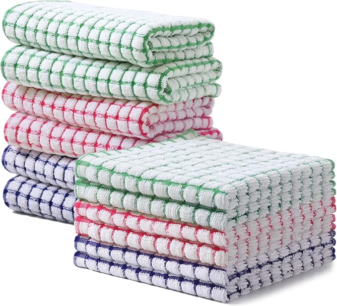 Homaxy Kitchen Towels and Dishcloths Set, 16 x 25 and 12 x 12 Inches, Super by Homaxy