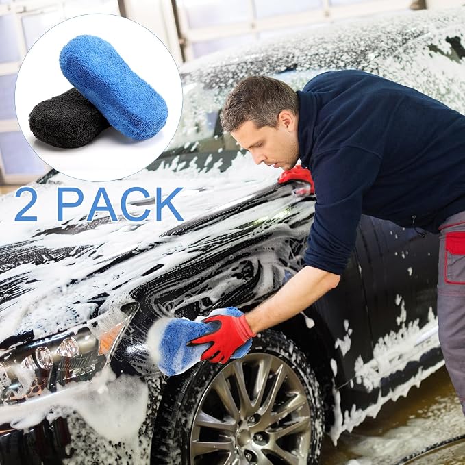 Tanlade 2 Pcs 2 Pack Large Microfiber Car Wash Sponge - Image 5
