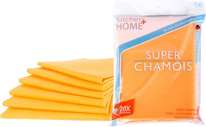 Super Chamois - Extra Large 20" X 27" Super Absorbent Cleaning Cloth - 6 Pack by Kitchen+%2B+Home
