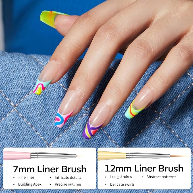 Modelones Nail Art Brushes Set, Nail Brush kit Gel Polish, Extension Gel - Image 4
