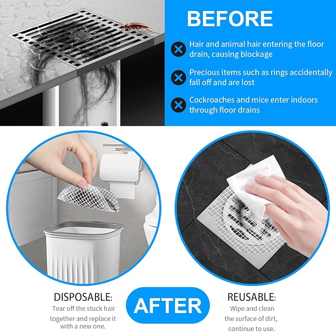 50pcs Disposable Shower Drain Hair Catcher Hair Trap - Image 7