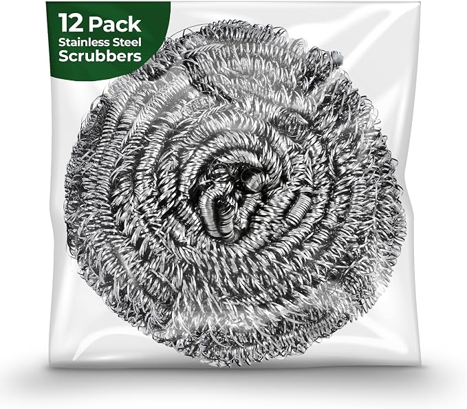 Stainless Steel Scrubber Stainless Steel Wool Scrubber Sponge by StockYourHome