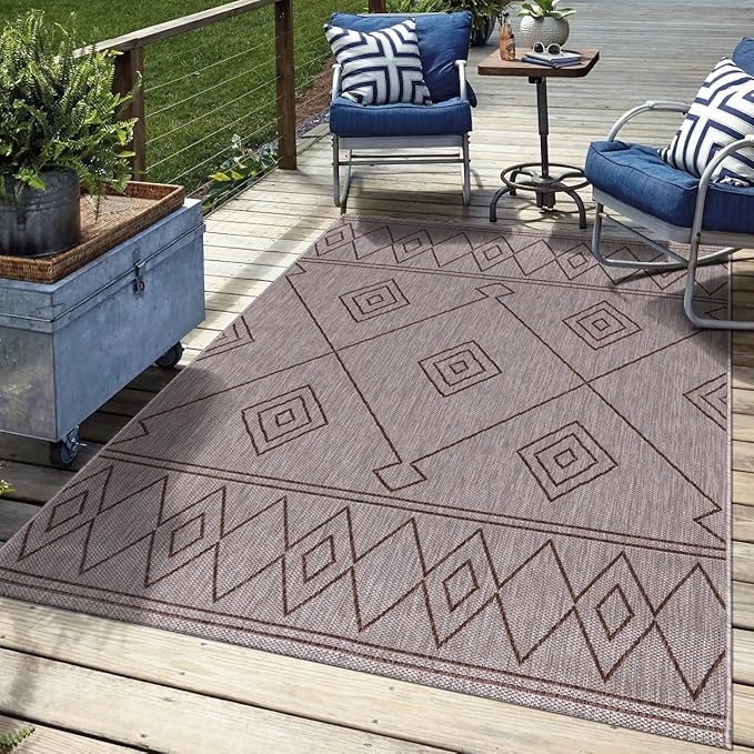 Keen Home Design Terrace Outdoor Area Rug - 12x15 Washable Indoor/Outdoor Rug for Patio, Kitchen, Balcony, Beach, Garden, Deck and Porch, Size: 12'x15'