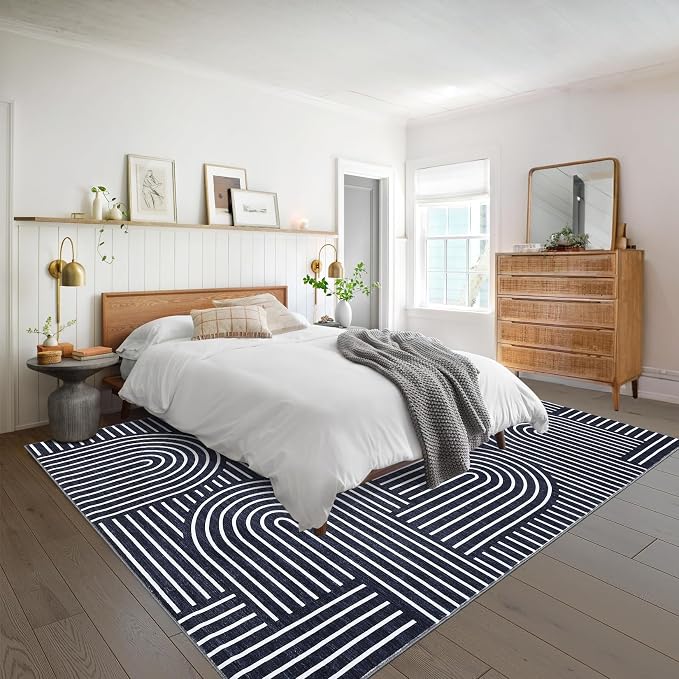 Washable Rug 8x10 Area Rugs for Living Room, Abstract Rug for Bedroom, Soft - Image 2