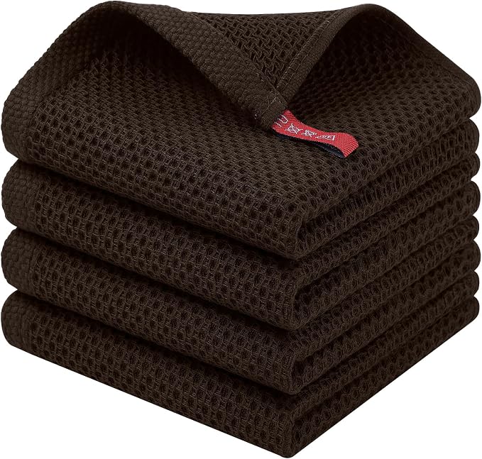 Homaxy 100% Cotton Waffle Weave Kitchen Dish Cloths, Quick Drying Dish Rags by Homaxy