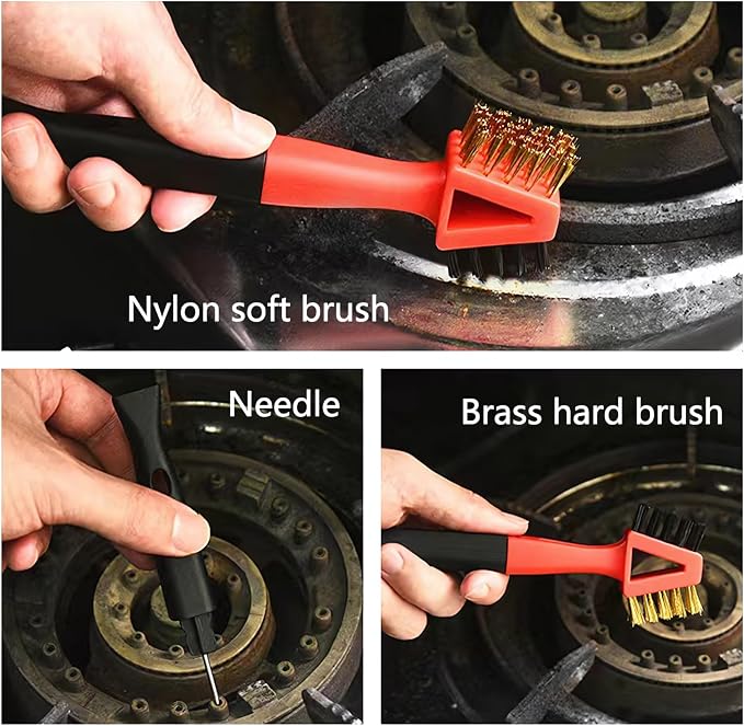 3Pcs, Brass Brush, Wire Brush, Metal Brush, Nylon Brush, Rust Cleaner - Image 3