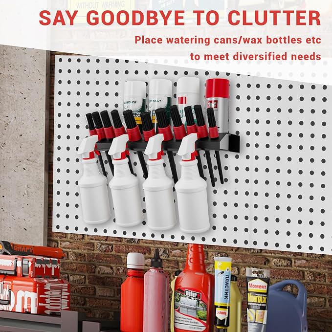 Car Cleaning Brush and Spray Bottle Storage Rack, Wall Mount Bottle Organizer - Image 6