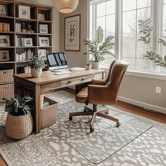 Office Chair Mat for Carpet & Hardwood, Upgraded 29" x 42" Dual Use Tempered by Furnbar