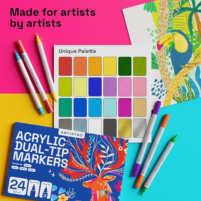 ARTISTRO 12 Acrylic Paint Markers - Image 5