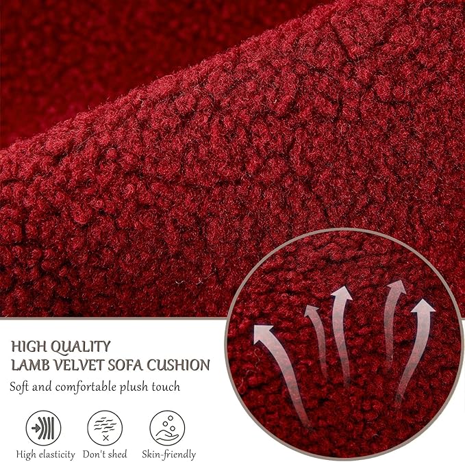 Armrest Cover, Recliner Chair Protector, Furniture Protector Slip, Side Storage Pocket, Stretch Armchair Couch Arm Rest Cover for Recliner, Chair, Sofa (Wine Red,3 Seater(5pcs))