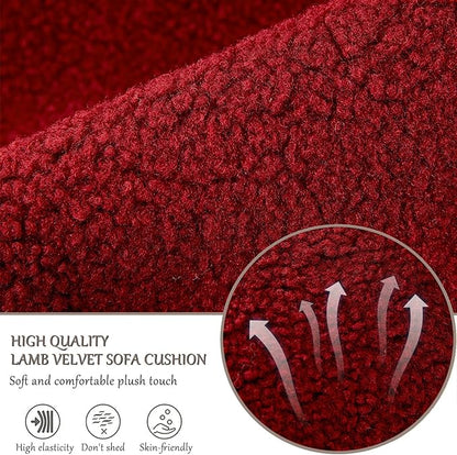 Armrest Cover, Recliner Chair Protector, Furniture Protector Slip, Side Storage Pocket, Stretch Armchair Couch Arm Rest Cover for Recliner, Chair, Sofa (Wine Red,3 Seater(5pcs))