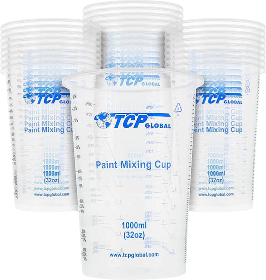 TCP Global 32 oz. Graduated Plastic Mixing Cups by TCPGlobal