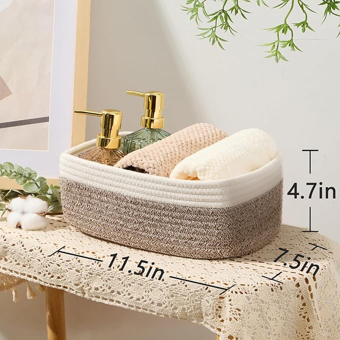 Small Storage Baskets for Organizing | Closet Organizer Bins | Shelf Toy Basket - Image 3