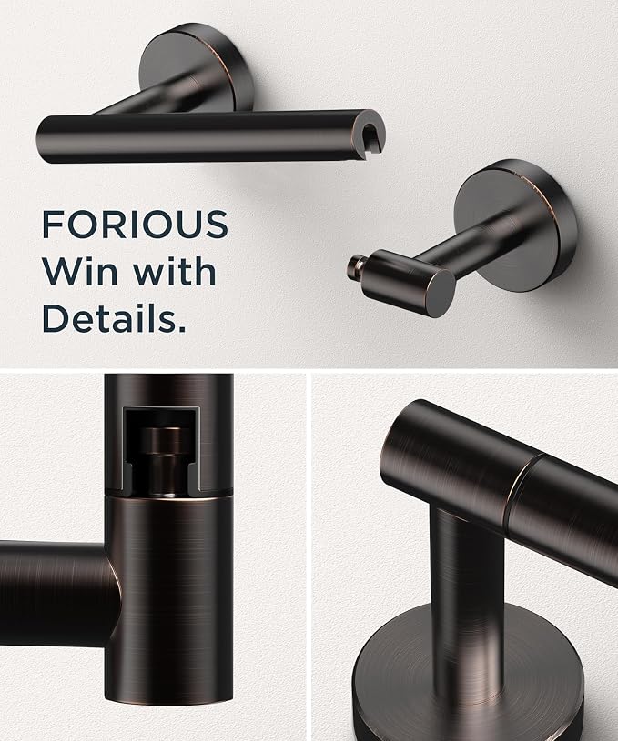 FORIOUS Toilet Paper Holder Wall Mount, Stainless Steel Rustproof Double Post - Image 5