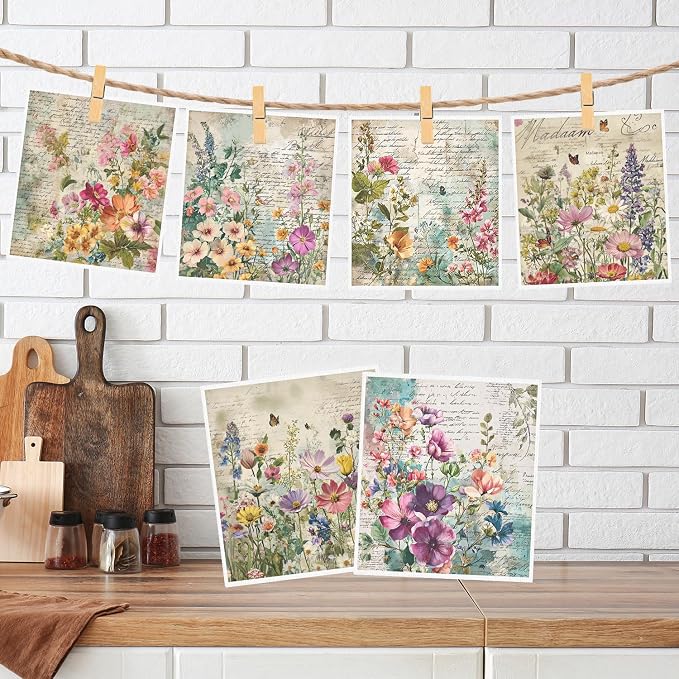 Floral Swedish Dishcloths for Kitchen, Reusable Absorbent Cellulose Sponge Dish - Image 5