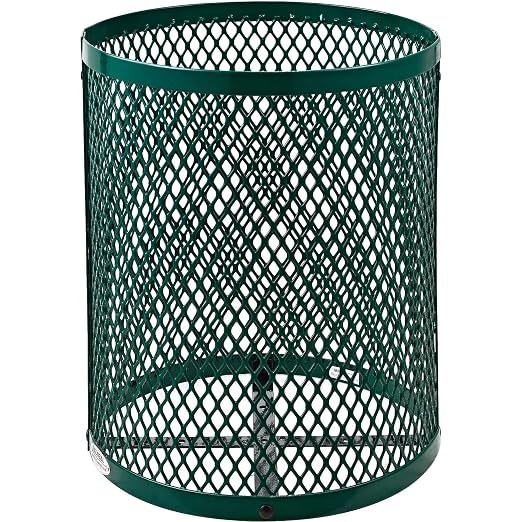 Global Industrial Outdoor Diamond Steel Trash Can - Image 4