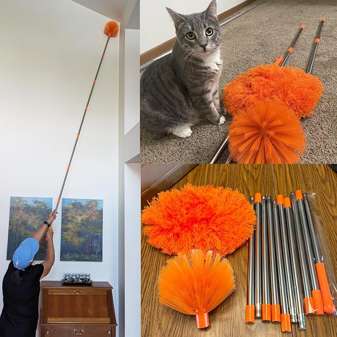 20+ Feet High Reach Dusting Kit, Cobweb Duster & Ceiling Fan Duster - Image 7