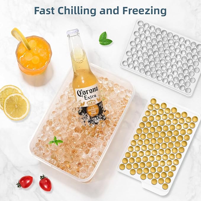 WIBIMEN Mini Ice Cube Trays, Small Tiny Round Pebble Crushed Nugget Ice Trays - Image 3