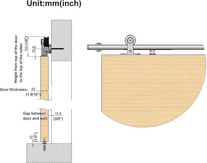 DIYHD 2503SF 10FT Stainless Steel Double Sliding Barn Door Hardware Soft Close - Image 7