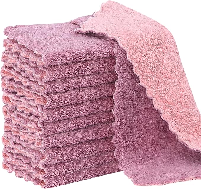 Rachan 11Pack Kitchen Dish Cloths, Reusable Dish Towels, Nonstick Oil Washable by Rachan