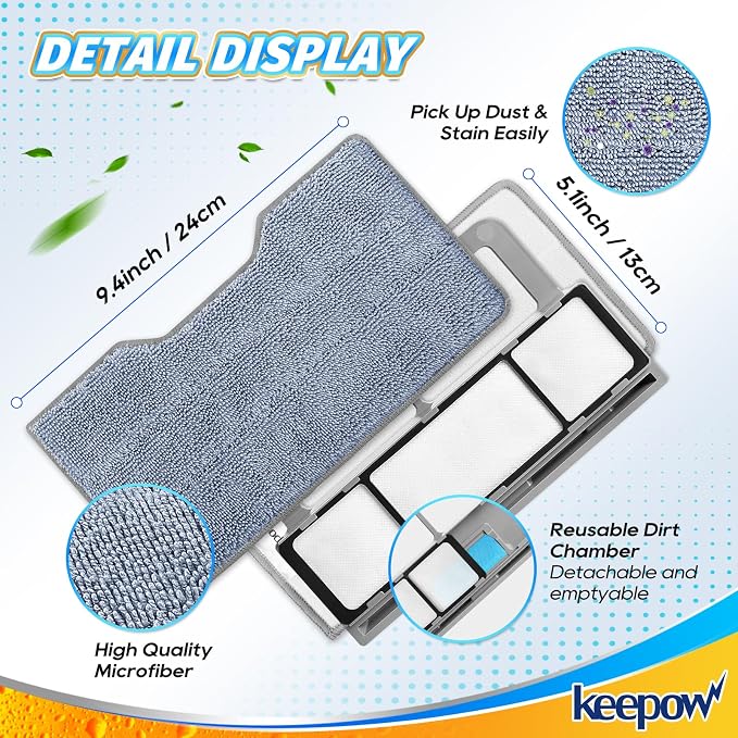 KEEPOW Reusable Mop Replacement Pads Compatible - Image 4