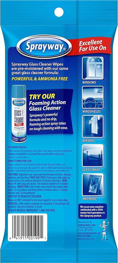 Sprayway SW199R Ammonia-Free Glass Cleaner Wipes, Fresh Scent - Image 2