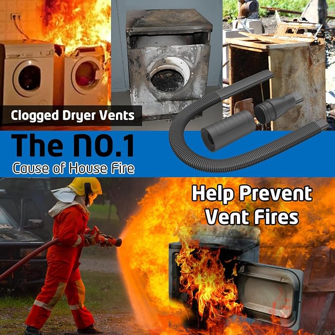 Dryer Vent Cleaner Kit Vacuum Hose Attachment, Quickly Removes Lint, Cleaning - Image 5