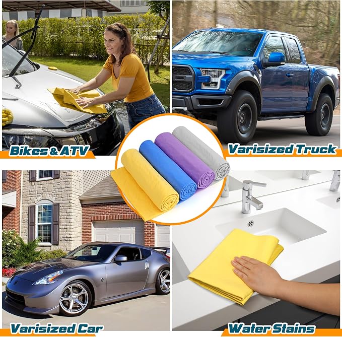 Premium Shammy Towel for Car, Super Absorbent 2 Pack 26""x17"" Car Drying Towel - Image 7