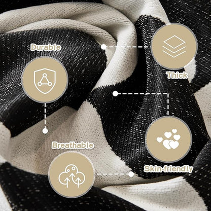 MEETSKY Sofa Covers Single Couch Cover for Dogs, Modern Jacquard Chenille Sofa Slipcover Loveseat Futon Cover, Pet Couch Cover Washable Sofa slipcover, 71" x 102", Black Checkerboard