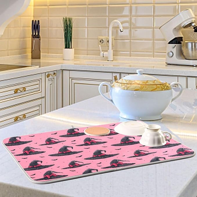 Witch Bow Hot Pink Dish Drying Mat - Image 6