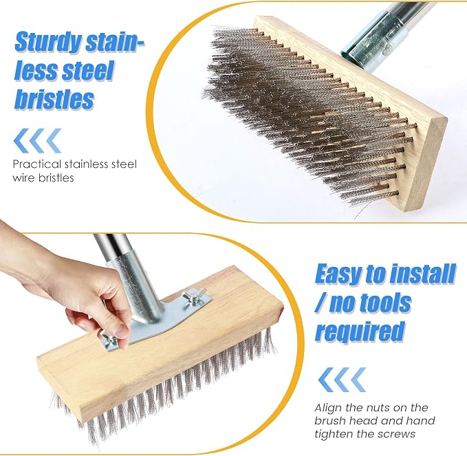 2 Pack Stainless Steel Floor Scrub Brush - Image 4