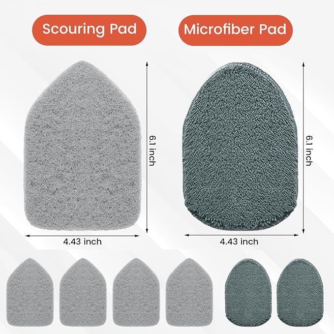 Scouring Pads Microfiber Cloth Refills 6 Pack, Fit Tub Tile Scrubber Brush - Image 5