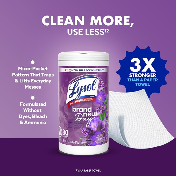 Lysol Disinfectant Wipes, Dorm Room Essentials, Cleaning Supplies - Image 9