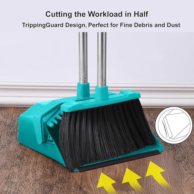 Upgrade Broom with Dustpan Combo Set, Broom and Dustpan Set with 51'' Long - Image 6