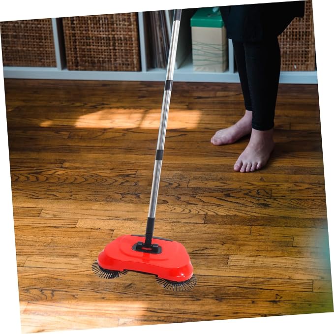 Multi-Function 3-in-1 Hand Push Sweeper Broom Dustpan Trash Bin Adjustable - Image 7