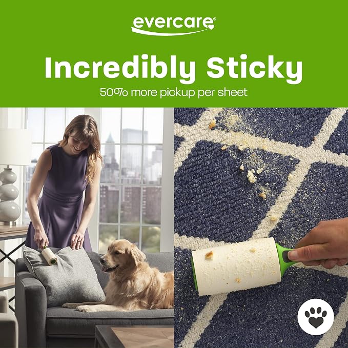 Evercare All Purpose Pet Hair Lint Roller, 100 Sheets – Reusable Sticky Roller - Image 5