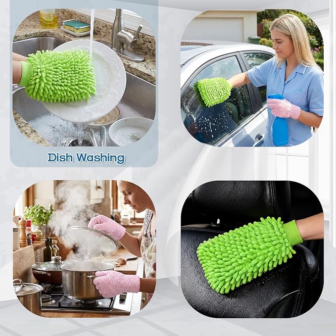 6 Pcs Microfiber Dusting Mitt Gloves - Image 3