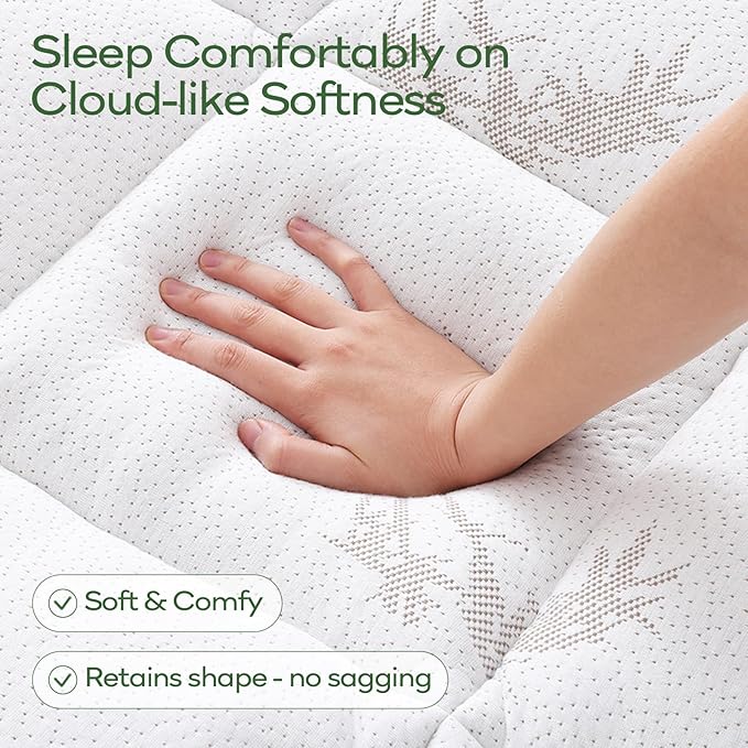 OLANLY Queen Mattress Topper – Viscose Made from Bamboo, Cooling Soft Queen Pillow Top Mattress Pad for Back Pain Relief, Plush Down Alternative Fill Bed Topper with Elastic Deep Pocket, White