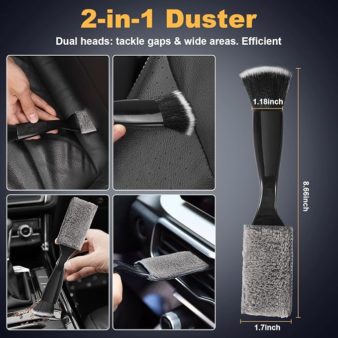 8-Piece Car Interior Detailing Kit - 160g Non-Sticky Gel - Image 4