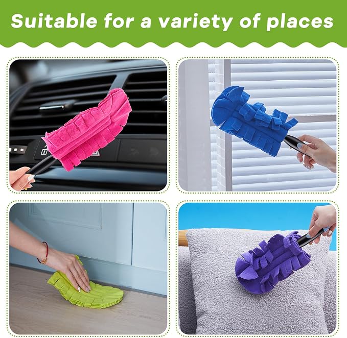 Zubebe 30 Pcs Duster Refill Reusable Fleece Duster Refills Feather Flat Dusters - Image 3