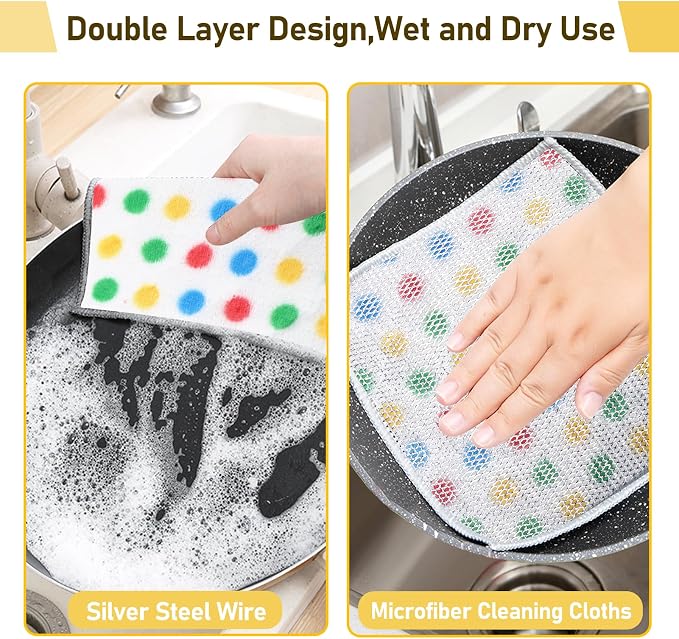 XANGNIER 10 Pcs Non Scratch Wire Dishcloth, 2025 New Upgrade Steel Wool - Image 5