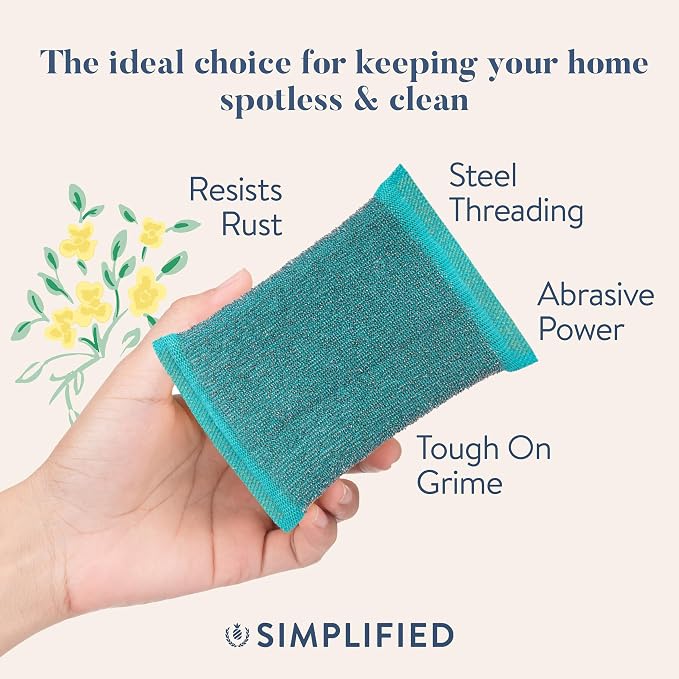Simplified 6-Pack Steel Scouring Sponges - Image 5