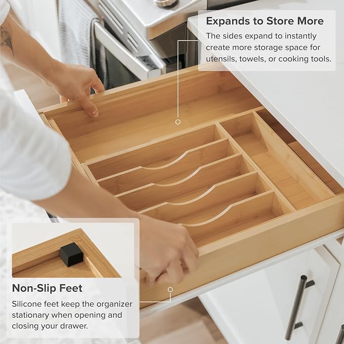 KitchenEdge Premium Silverware, Flatware and Utensil Organizer - Image 6