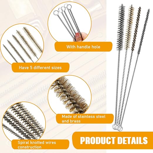 20 Pcs Wire Tube Brushes Bulk for Cleaning Pipe Tube Brass Stainless Steel - Image 3