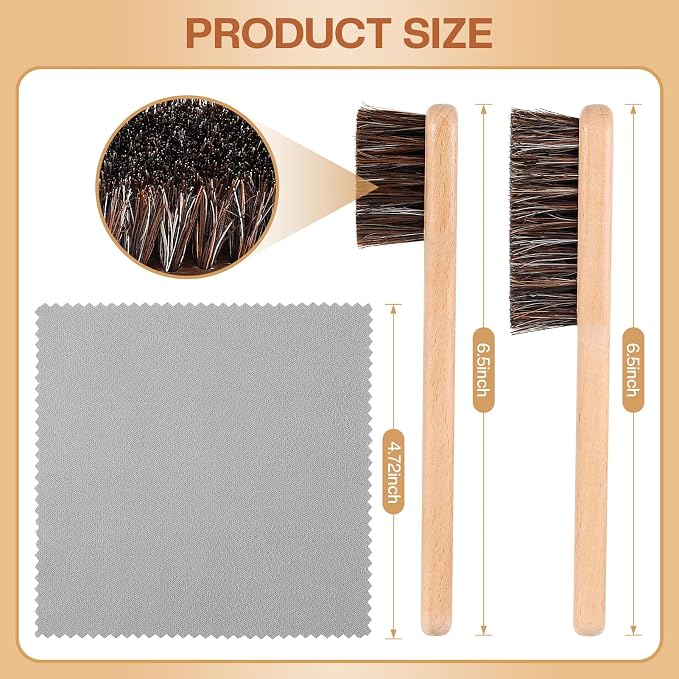 4 Pcs Horsehair Silver Cleaning Dauber Brushes Sterling Detail Polish - Image 2